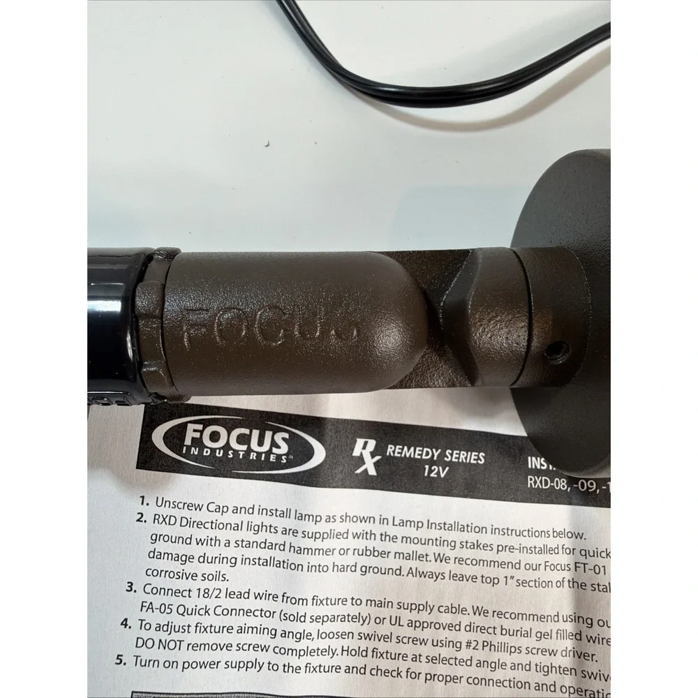 Focus Industries RXD08TACL48BRSBRT Brass Bullet Directional Landscape Light 12V